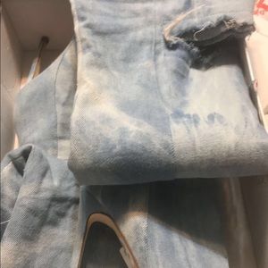 Thigh high jean boots